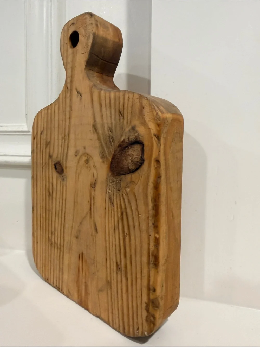 Primitive c. 1940s Solid Wood Cutting Board East Texas Farmhouse Bread Board
